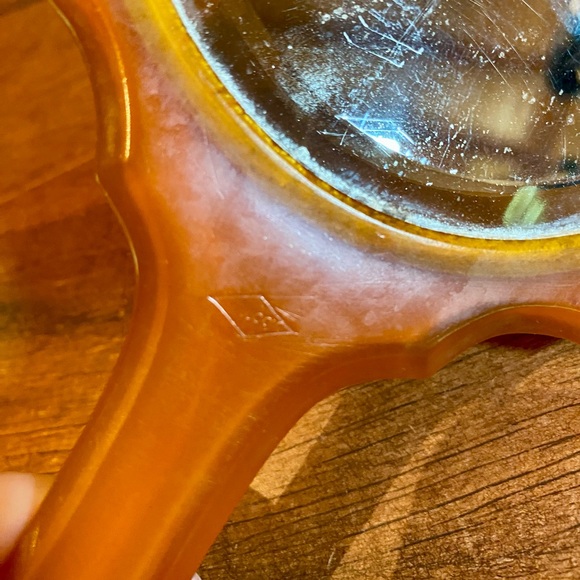 💥Celluloid Amber Hand-held Mirror💥 VINTAGE - Picture 12 of 13